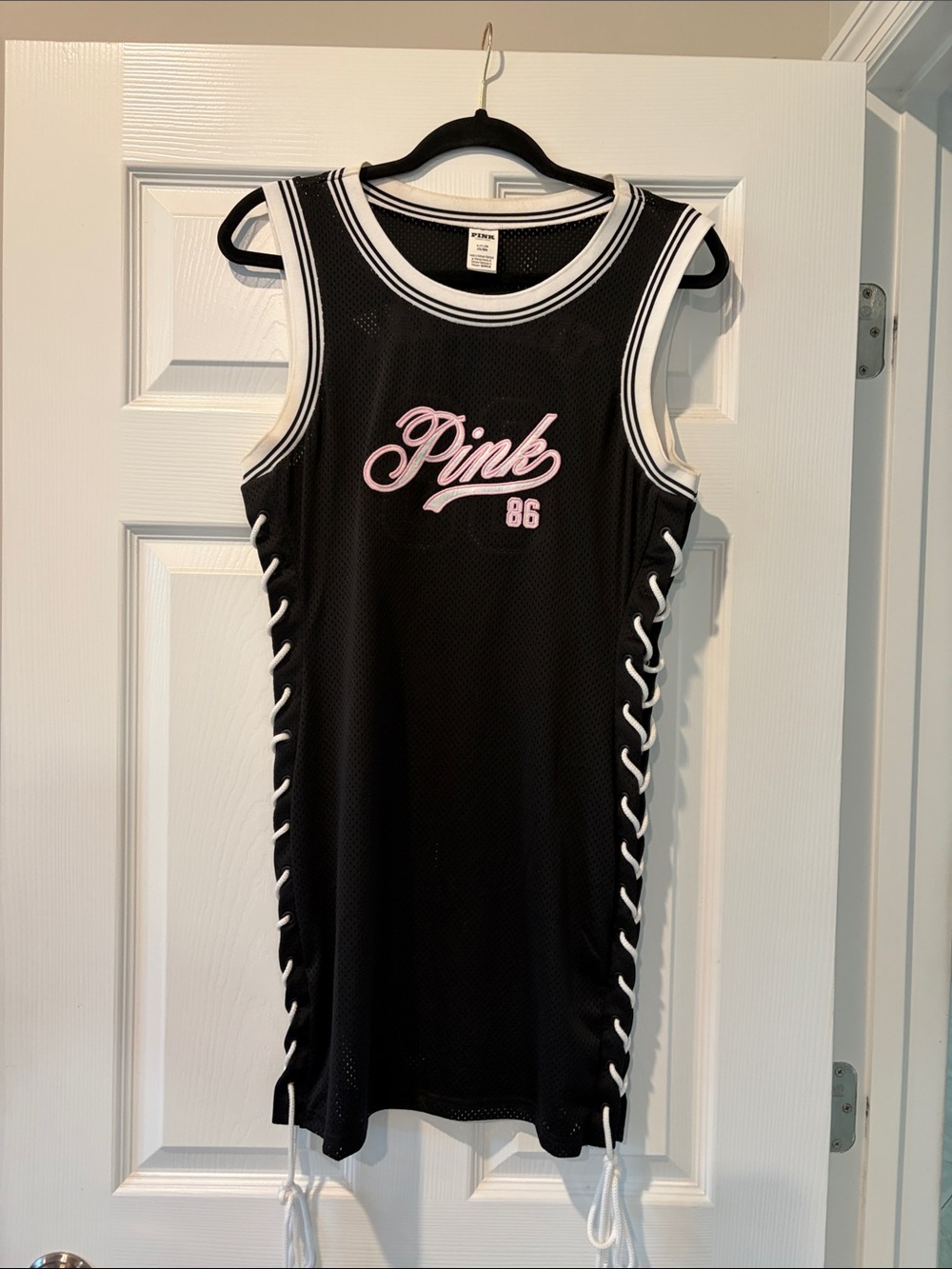 PINK Victoria's Secret Black Mesh Tank Dress with Pink Logo
